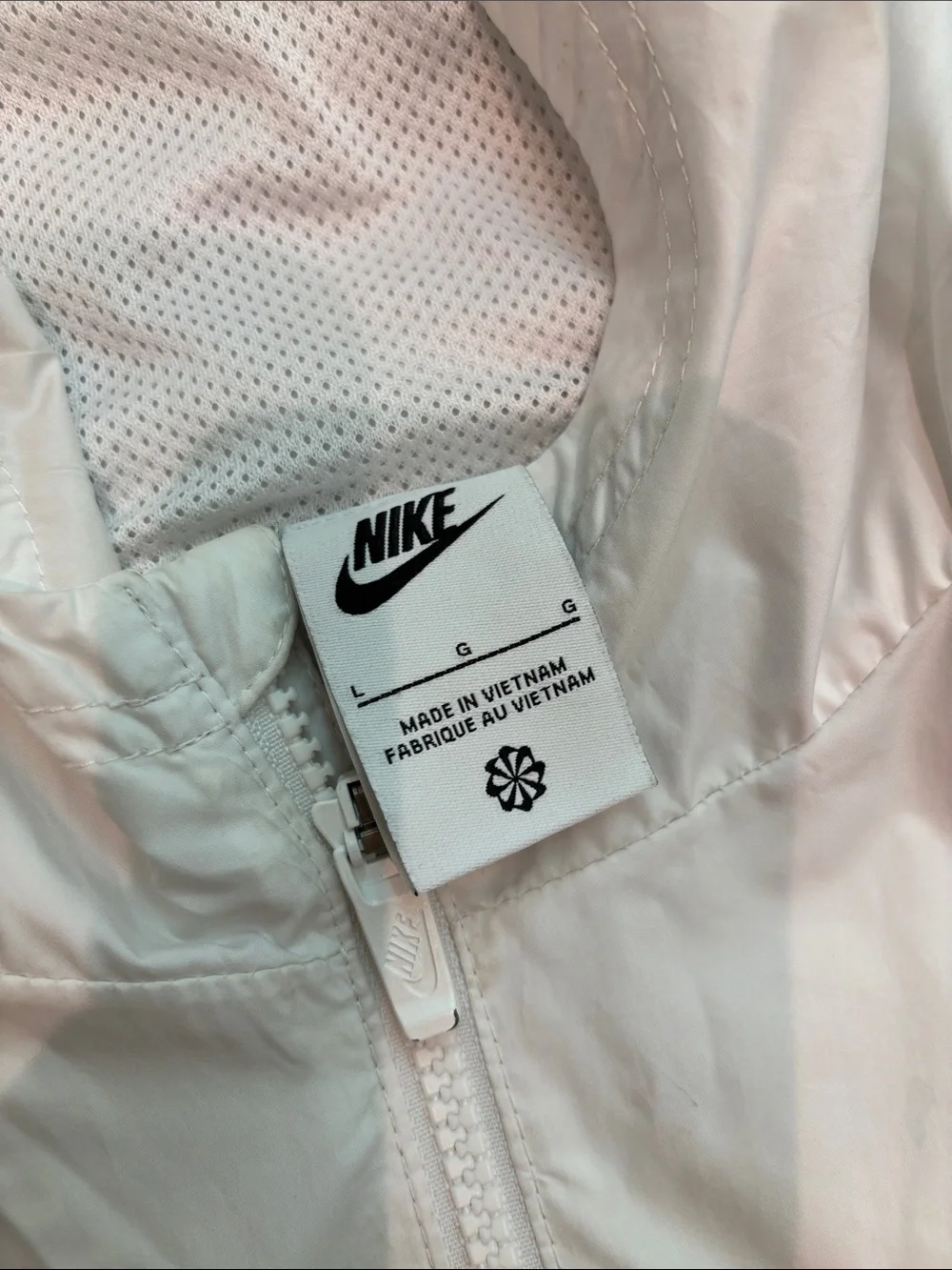 Nike Kids White, Gray & Black Hooded Windbreaker Jacket